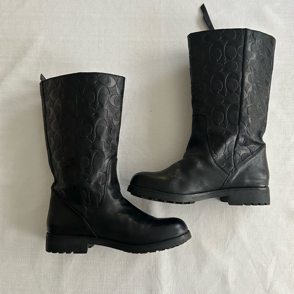 Coach Valentine Black Leather Boots